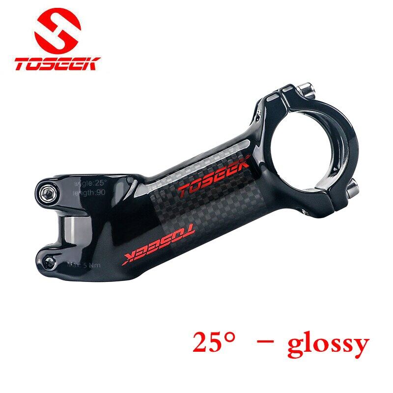 Toseek ultralight bicycle stem 6/10/17/25/35 degree carbon alloy bike stem 60/70/80/90/100mm road mtb handlebar stem aluminum
