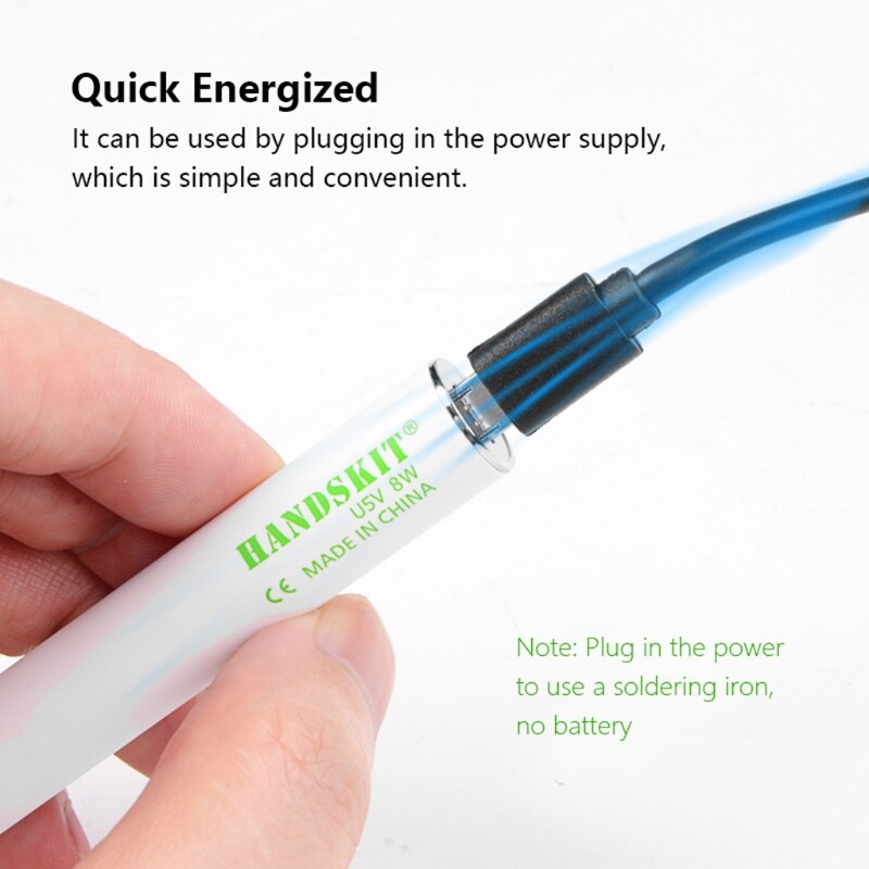 5V 8W Soldering Kit Mini Electric Soldering Iron Tools Equipment USB Powered Adjustable Temperature with Solder Stand and Tin Wire