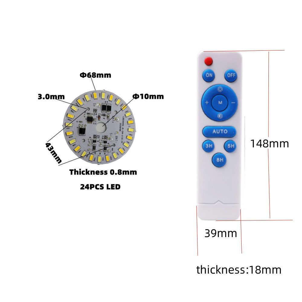 DM Nguồn Đèn LED Năng Lượng Mặt Trời Hai Màu 3.2V 3.7V Hình Tròn Đèn Trần Năng Lượng Mặt Trời 12W Tấm Điều Khiển Từ Xa Cho Đèn Sân Năng Lượng Mặt Trời