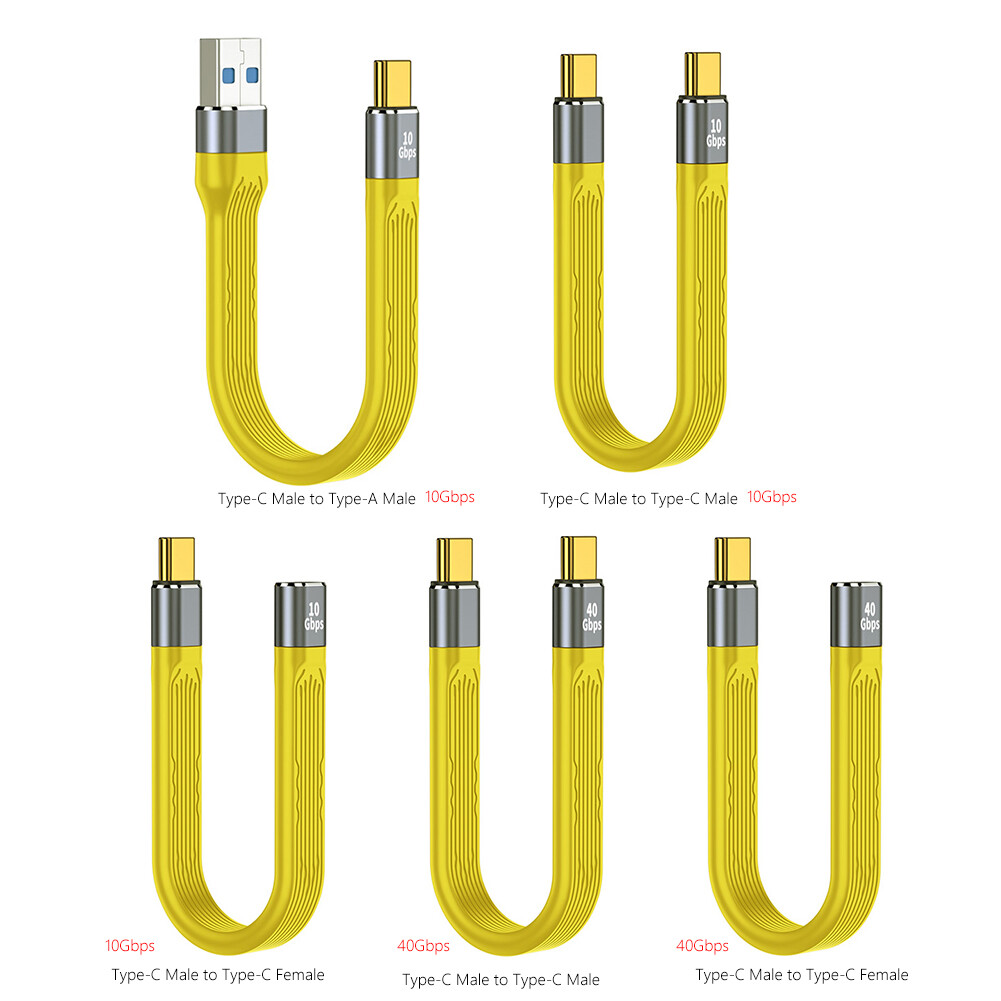 2 in 1 Type-C Cable 10Gbps/40Gbps PD 100W USB Data Cable High-speed Transmission Fast Charing Data Cord USB 3.1 for Mobile Phone