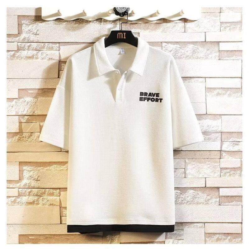 Men's Shirts 2022 Summer New Trend POLO Shirts Men's Short-sleeved T-shirts Ins Stitching Half-sleeves Casual All-match Handsome Tops