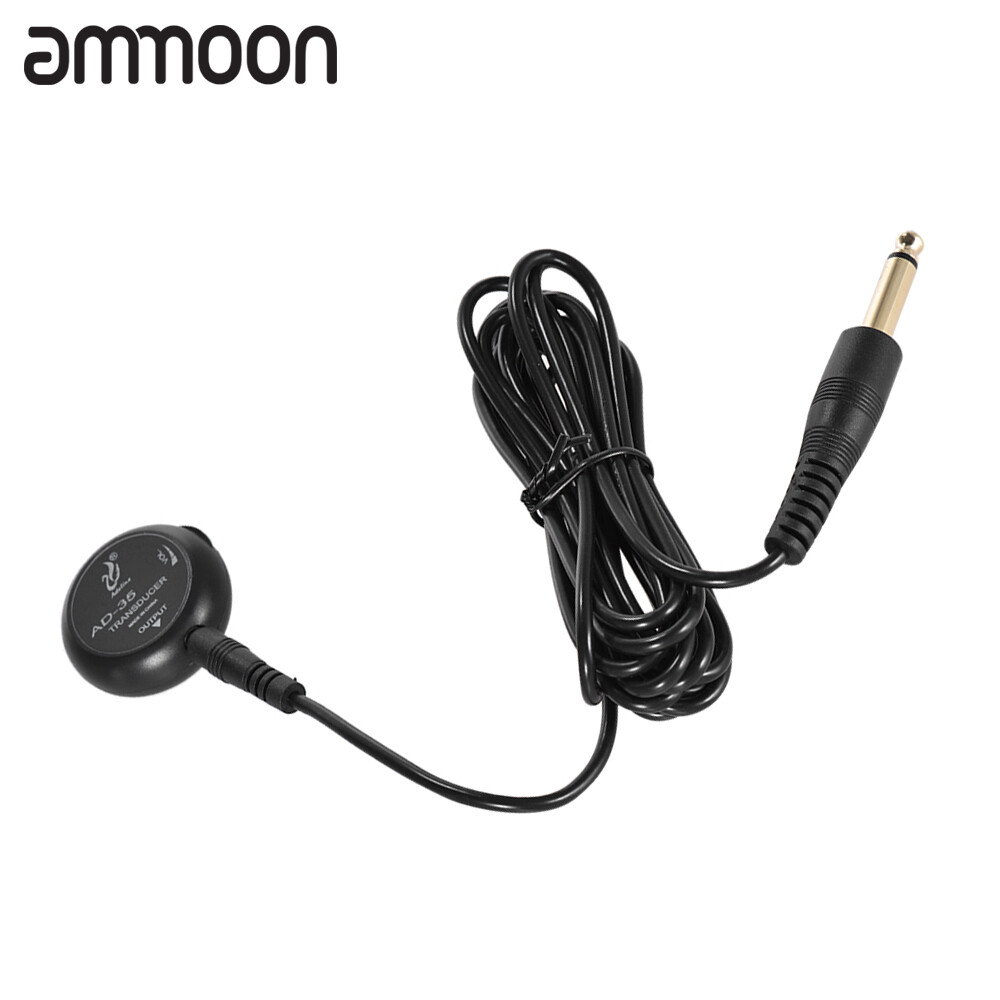 Adeline AD-35 Mini Piezo Pickup Contact Microphone Transducer with 6.35mm Output Plug 3 Meters Cable for Acoustic Classical Folk Guitar Violin Ukulele