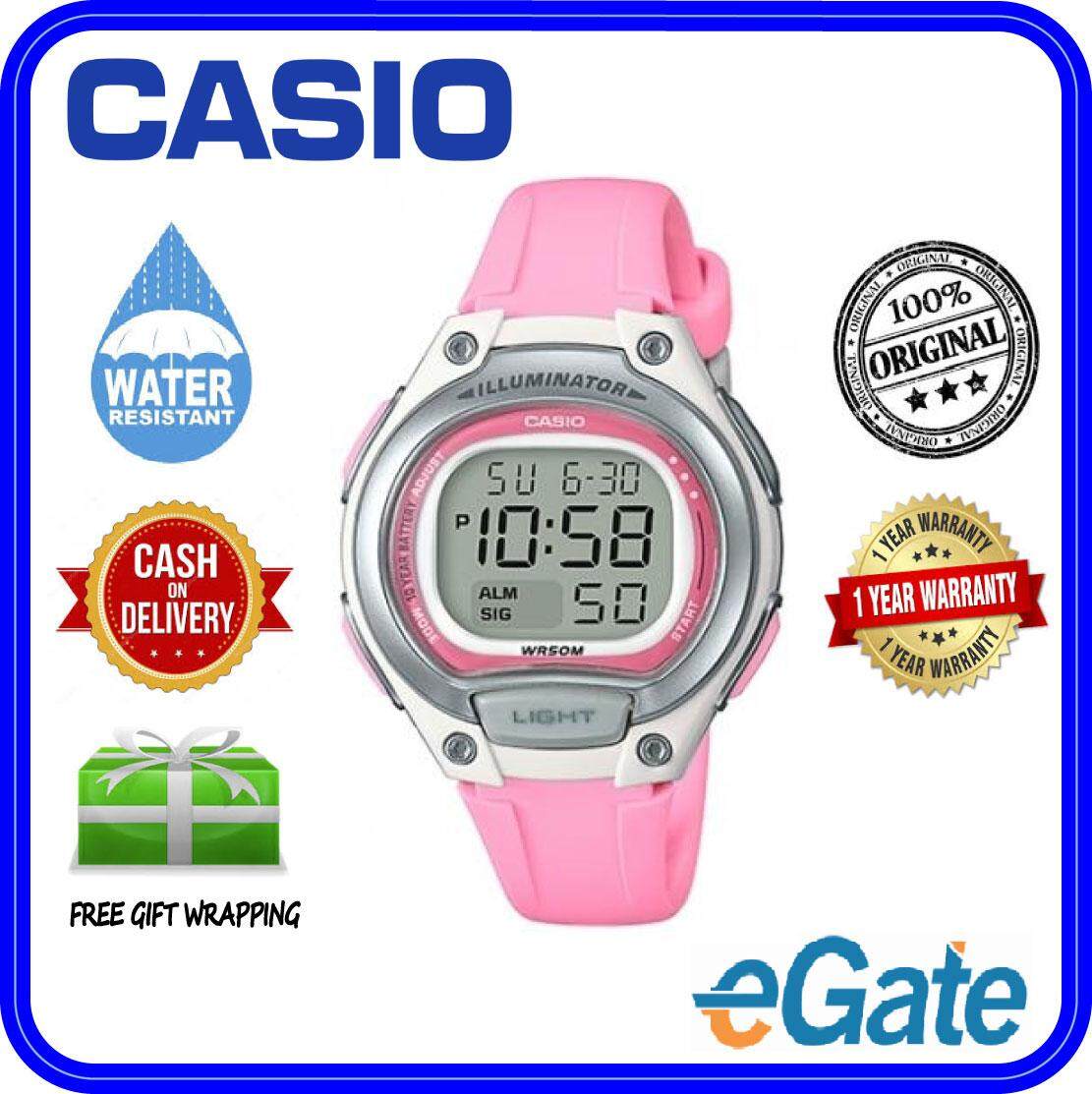 (2 YEARS WARRANTY) Casio LW-203-4A Kids & Ladies Youth Design Sporty Pink Resin Band Original Casual Watch (LW-203) Malaysia