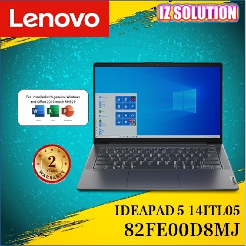 LENOVO IDEAPAD 5 14ITL05 82FE00D8MJ 14 FHD LAPTOP Graphite Grey ( I5-1135G7/8GB/512GB/MX450/W10 ) Malaysia