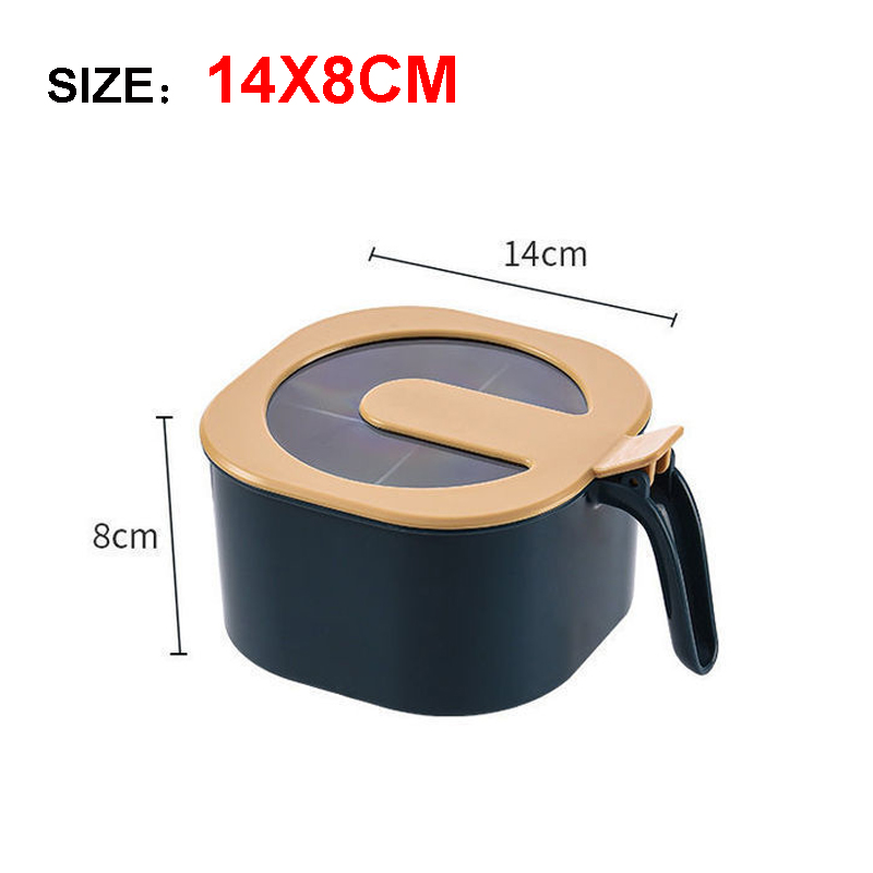 Spice Pots Four Compartment Condiment Multi-Grid Spice Jar Round Storage Box Food Storage Containers Airtight Containers
