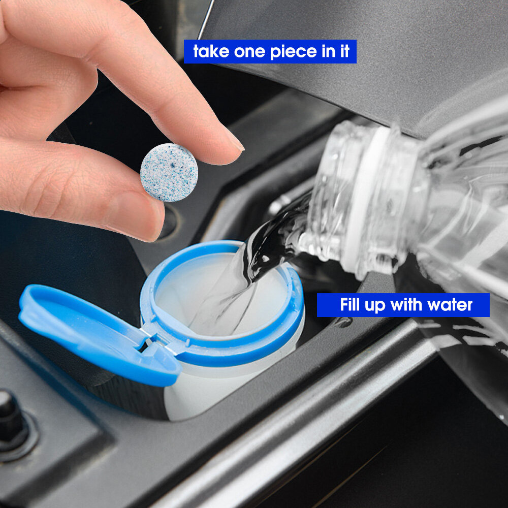 10pcs rắn Sạch Cần gạt kính chắn gió xe ô tô viên nén sủi bọt kính làm sạch Phụ Kiện Xe Hơi
