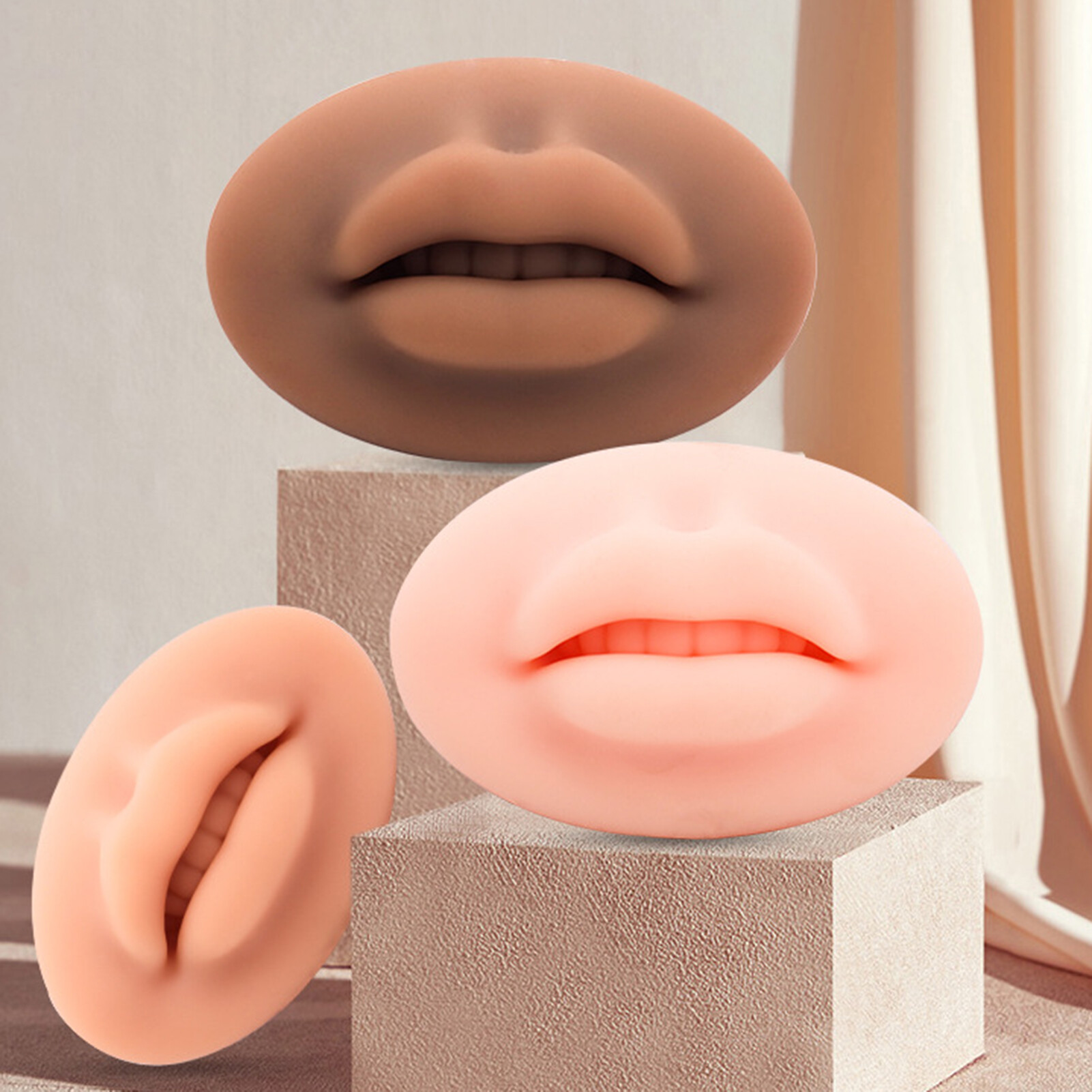 ship Simulation Lip Three-dimensional High Simulation Reusable Q-bounce Smooth Bottom Tattoo Practice Easy to Color Tattoo Silicone Lip Mold for Beginner Training Functional Silicone Lip