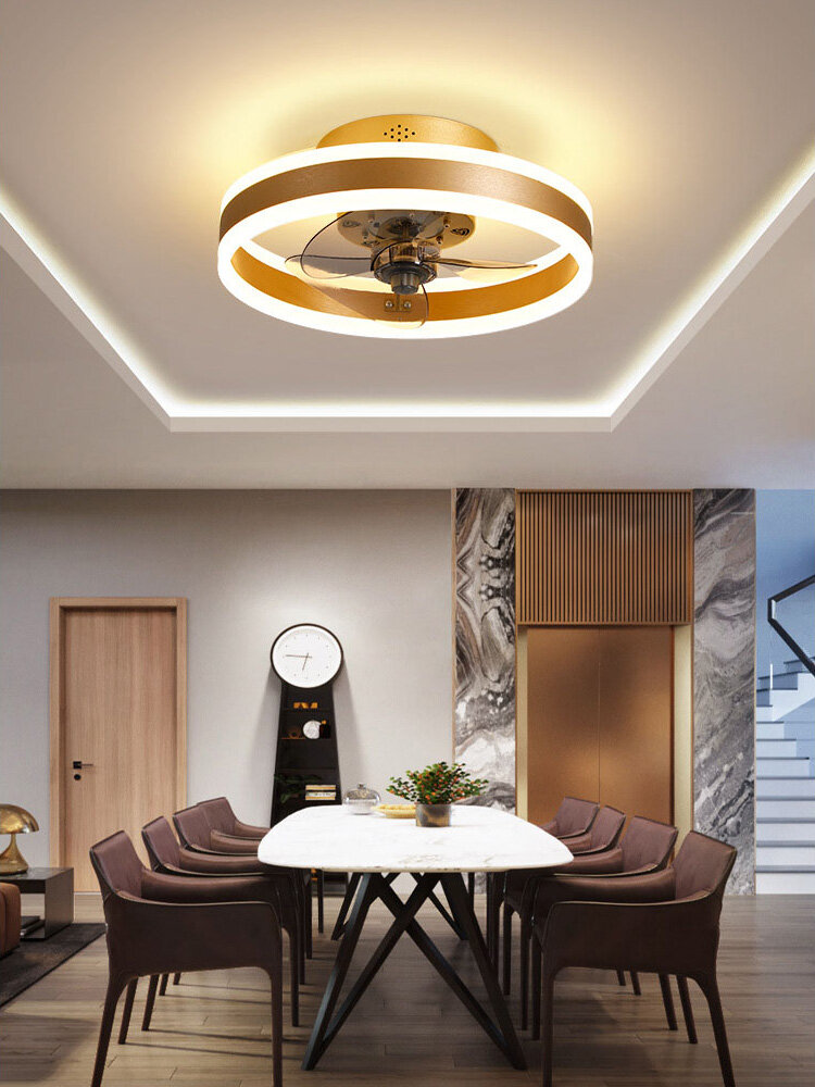 XIAOMIMIJIA Fan Light Ceiling Fan Light Ceiling Light Ceiling Fan Restaurant LED Frequency Conversion Belt Light Invisible