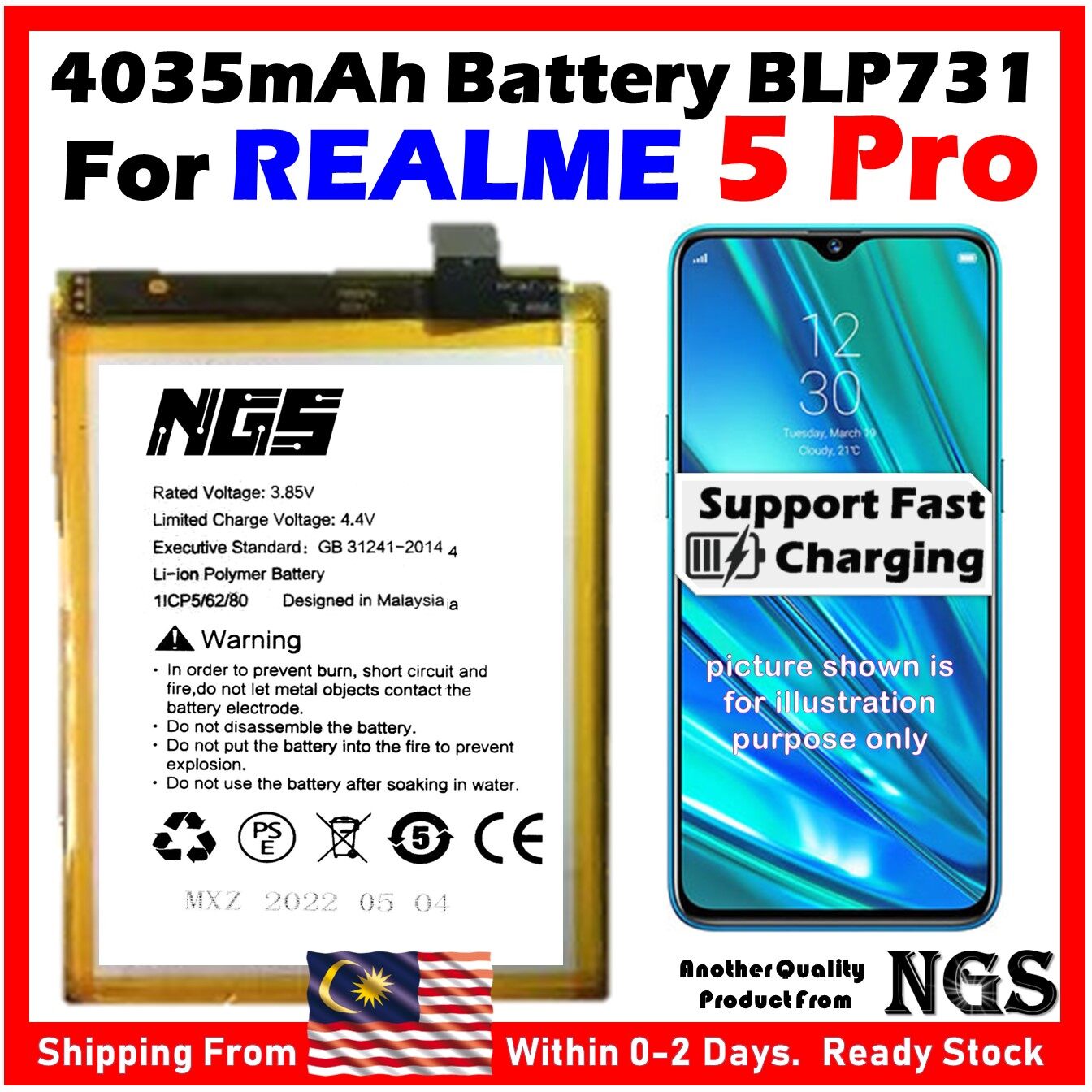 realme battery blp731