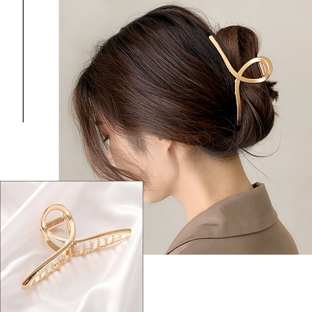 17MILE Women Fashion Simple Gold Hair Claw Retro Hair Clips Barrette Headband Hairpin Hair Crab 2021 Trend Hair Accessories