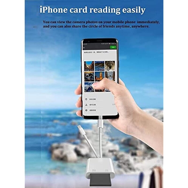 Multi 2-in-1 Lightning+Type C Card Reader for iPhone/iPad/Android/Mac Book/Computer/Camera, Memory Adapter for SD/Micro SD/SDHC/SDXC