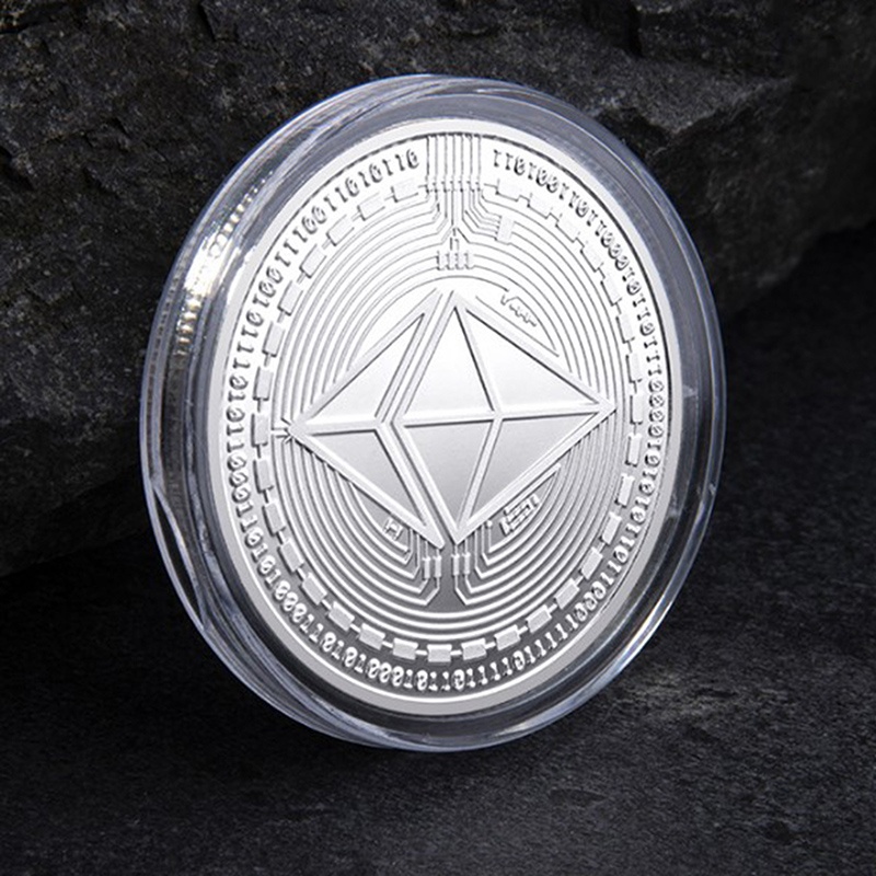 2PCS Physical Ethereum Coins – Gold Plated – Commemorative ETH Collectibles In Case
