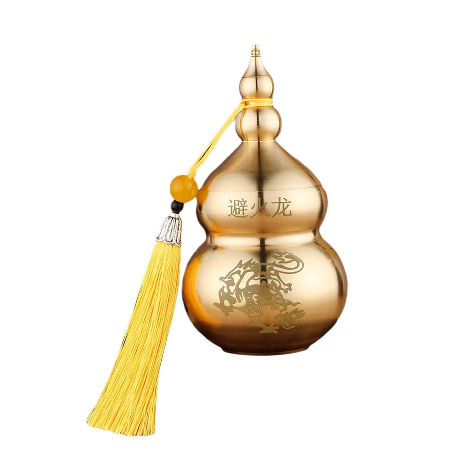 Oshhni Chinese Copper Gourd Crafts Household Office Ornament table Decor