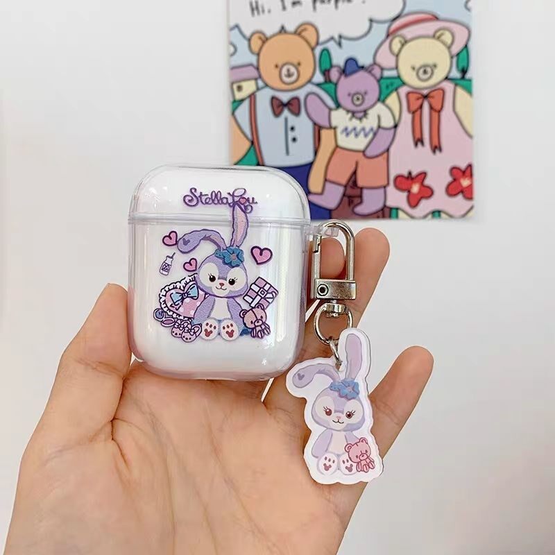 CrashStar Cute Cartoon Soft Transparent Case For AirPods 1st 2nd 3 Pro 2 1 2 3 4 i9 i9s i11 i12 inPods 12 Silicone Earphone Protective Cover With Lanyard Ring Hot Sale