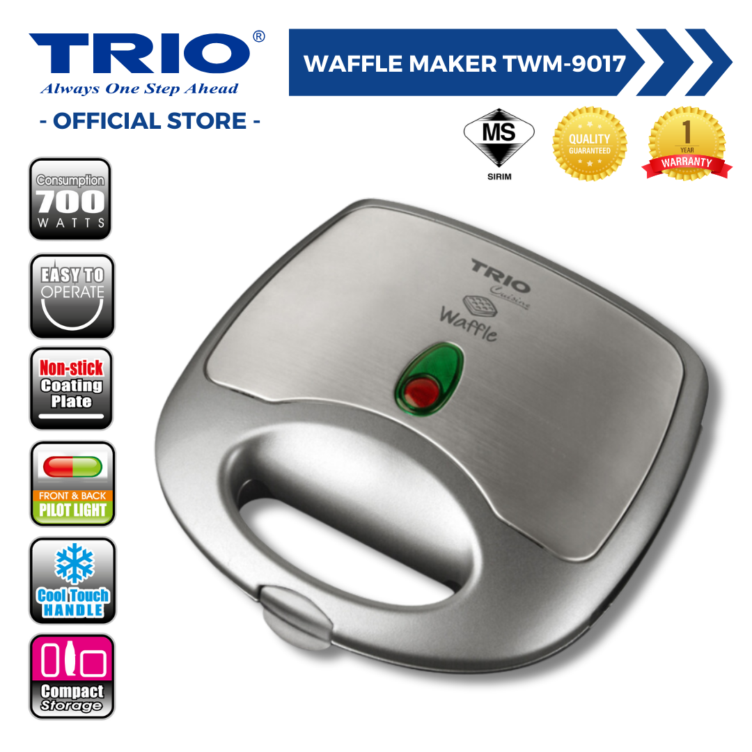 Trio Waffle Maker with Nonstick Coating Plate Lazada