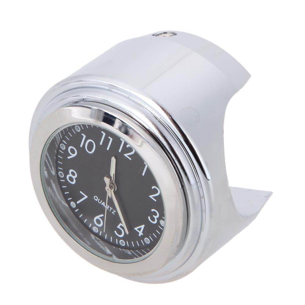 7/8 Universal Chrome Motorcycle Waterproof Handlebar Mount Clock black