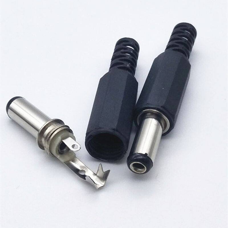 10pairs/set DC Power Connector Pin Female Male Jack Socket Plug Adapter 2/3Pins PCB Panel Mount Connector 5.5 x 2.1mm