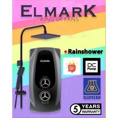 Elmark Silent DC Booster Pump Inverter Water Heater with Big Rain Shower LAMBOSPA