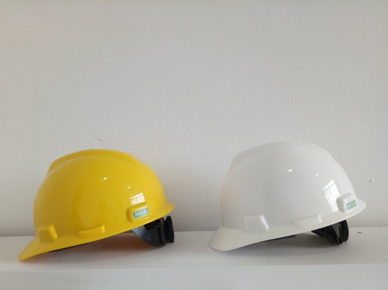 MSA (US) Safety Helmet - V-Gard White/Yellow/Red