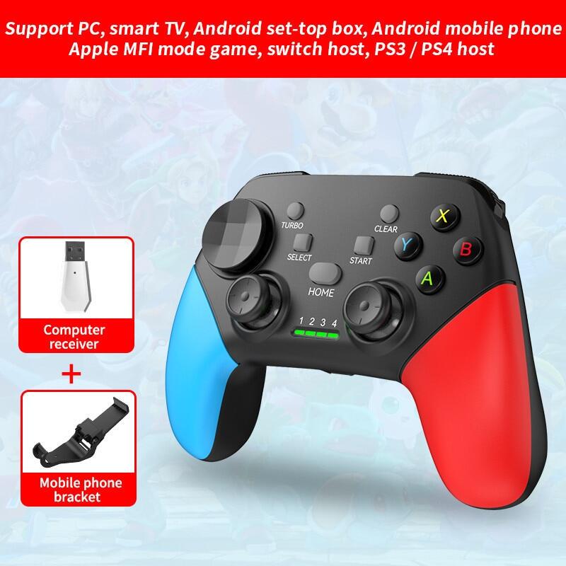 Wireless BT 2.4G TypeC Game Controller for Switch Pro PC Android IOS Tablet Smart TV PS3 Gamepad Joystick Control with Vibration