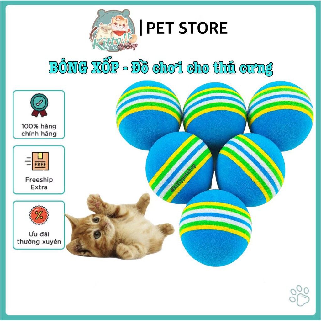 Đồ chơi thú cưng: 1 quả bóng xốp cao su đồ chơi cho chó mèo - Kitty Pet Shop Bmt