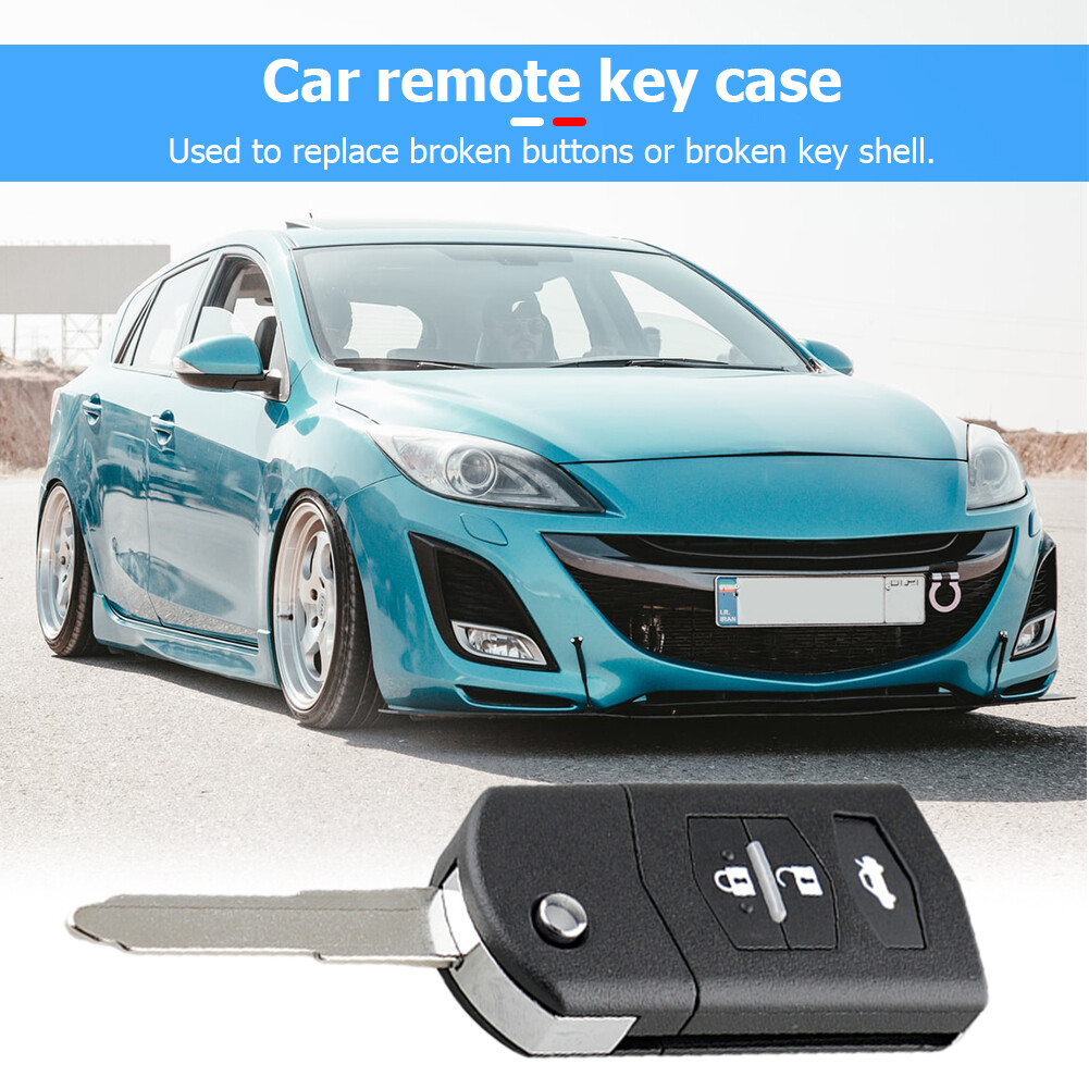 Vỏ Chìa Khóa Từ Xa Ô Tô Vỏ Chìa Khóa Gập 3 Nút Để Trống Cho Mazda 2 3 5 6