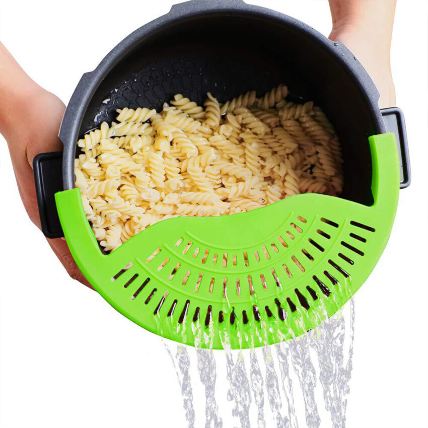 Giá Lọc Nhà Bếp, Silicone Lọc Thực Phẩm Không Cần Tay, Nồi Bếp Lọc Cho Thịt Bò, Mì Ống, Mì Spaghetti Và Tất Cả Các Loại Nồi