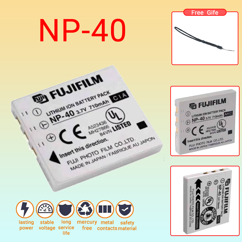 DSTE 2-Pack Batteries NP-40 NP40 + Chargeur Compatible Fujifilm FinePix F460 F470 F480 F610 F650 F402 F403 F420 F455
