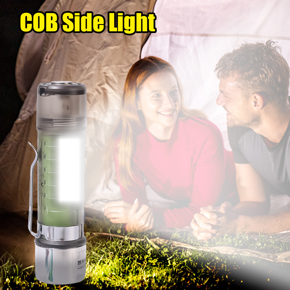 USB Charger Led Mini Strong Light Flashlight Multifunctional Portable Adsorption Hiking Super Bright Flashlight Outdoor Camping Emergency Lighting