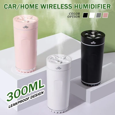 300ml Portable Wireless ini Nano Atomization Water Spray Humidifer MAir Purifier Humidfier USB Charging Air Humidifier Aroma Essential Oil Diffuser for Car Home Office