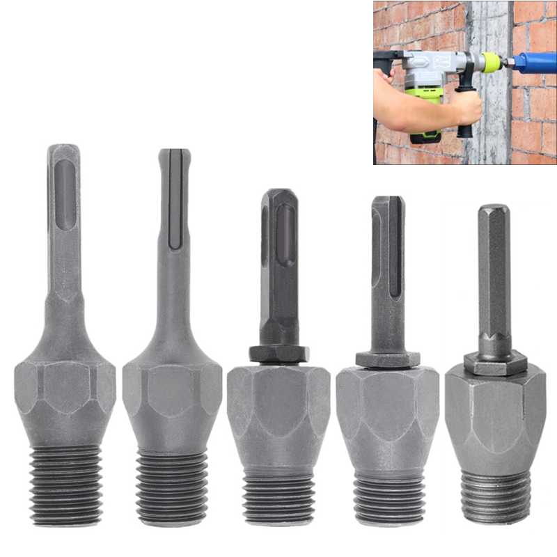 1pc SDS Plus M22 Diamond Core Bit Converter Arbor Adapter Connecting Rod Square / Round / Hexagon Shank for Electric Hammer Impact Drill