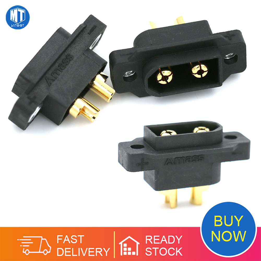 1 / 2 pcs amass xt60ew-m mountable xt60e male plug connector for rc drones aircraft fpv racing drones