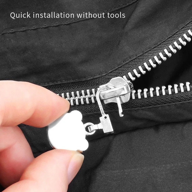 5pcs Small Bear Head Detachable Zipper Puller Replacement Tab Zipper Sliders Head Repair Kit Suitcases Luggage Backpacks Handbags Accessories