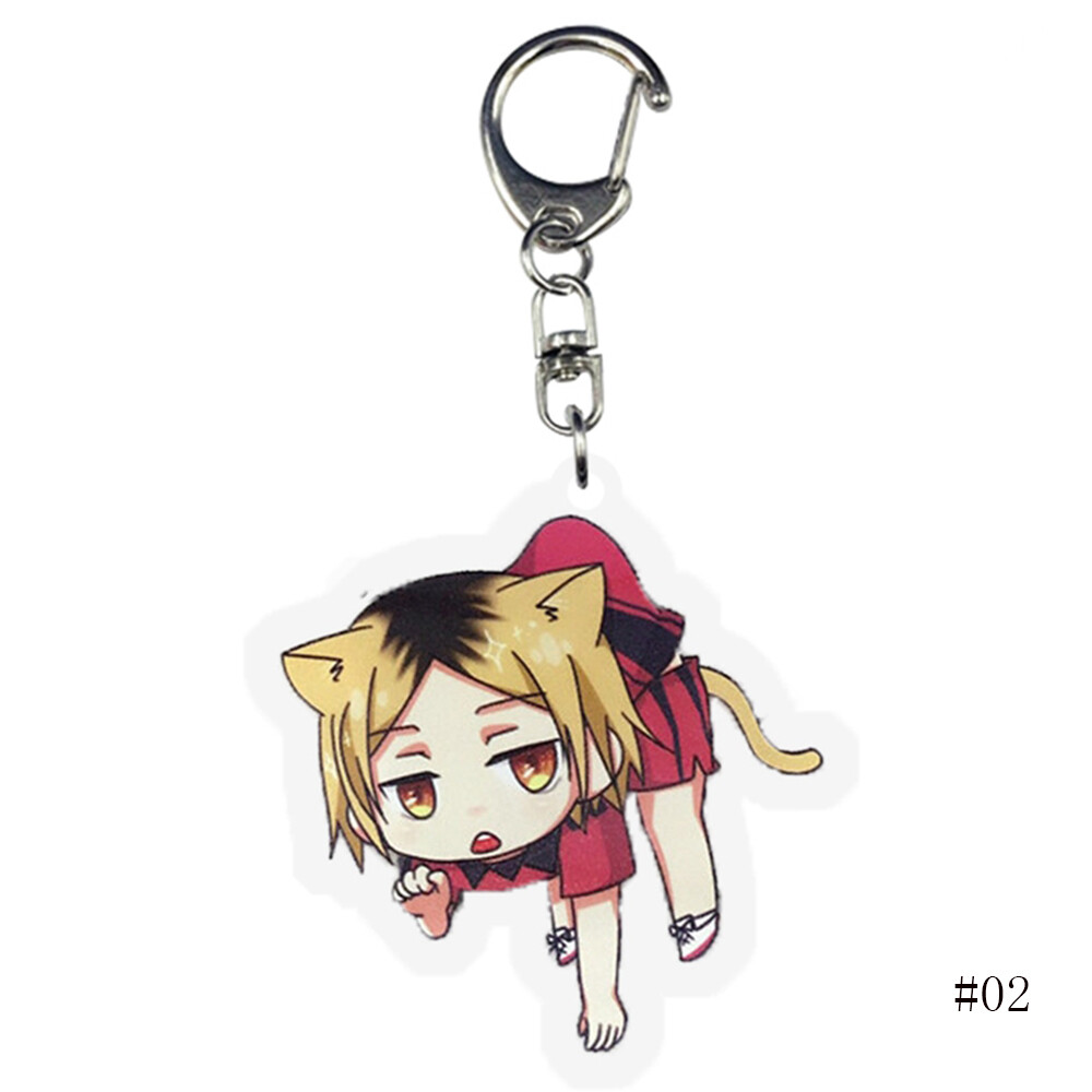 GAI39 Men Cars Pendant Yu Nishinoya Kozume Kenma Acrylic Cartoon Acrylic Key Chain Doll Keyring Anime Jewelry Haikyuu!! Keychain
