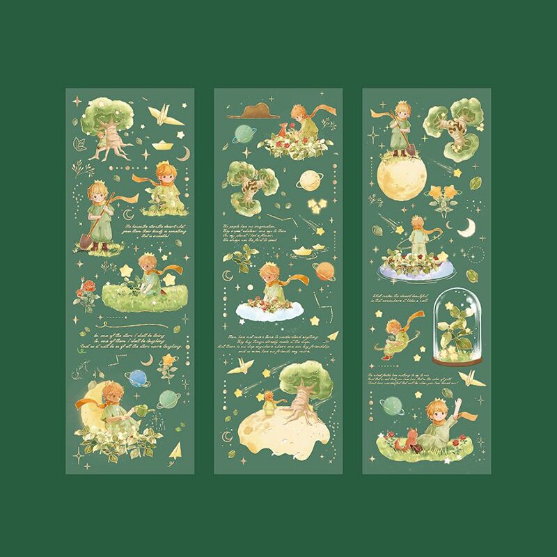 3 Sheets Bronzing The Little Prince Series Stickers Pack Student Diary Deco DIY Stickers