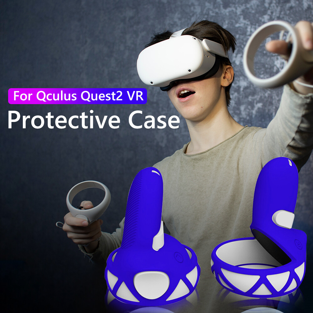 2pcs Face Mask Controller Skin Grip Cover Kit for Oculus Quest2 VR Headset Tool VR Accessories