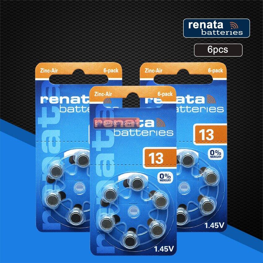 Renata 6Pcs/1Pack Maratone Plus Size A13 13A ZA13 13 PR48 Zinc Air 1