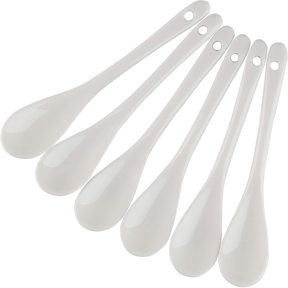 DAFIFY 13CM Mini Ceramic Suop Spoon Coffee Tea Spoon Tableware Set Porcelain Salad ice cream Spoon