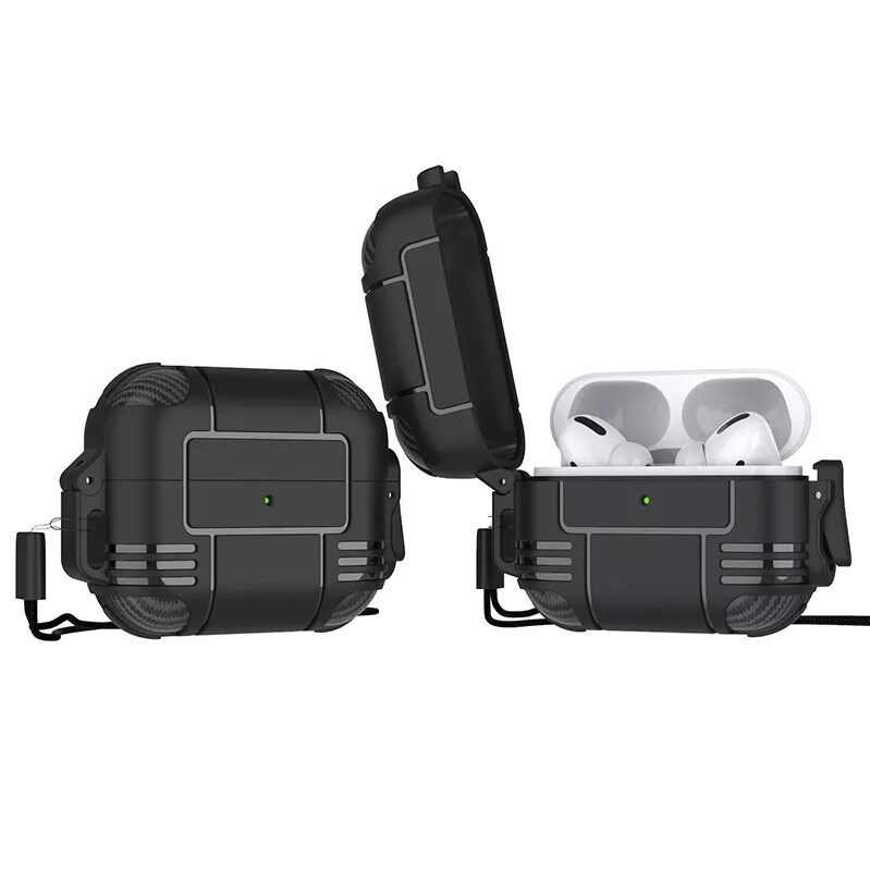 AirPods Case Cover Hard Case for AirPods 1 2 3 Pro TPU Protective Cover Rugged Full Body Shockproof for Women Men Armor Case Front LED Visible Designed with Keychain