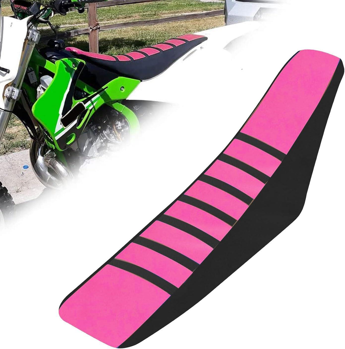 JFG Racing Motorcycle Green Universal Rubber Gripper Soft Seat Cover  Striped Vinyl For CRF 150 230 250 R L KLX YZ 85 125 KTM Honda Kawasaki  Husqvarna - Main Image