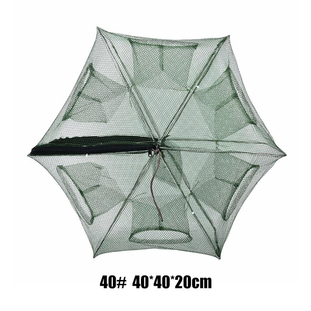 Folding 6 Hole Fishing Net Fish Crab Shrimp Cage Mesh Trap Casting Net