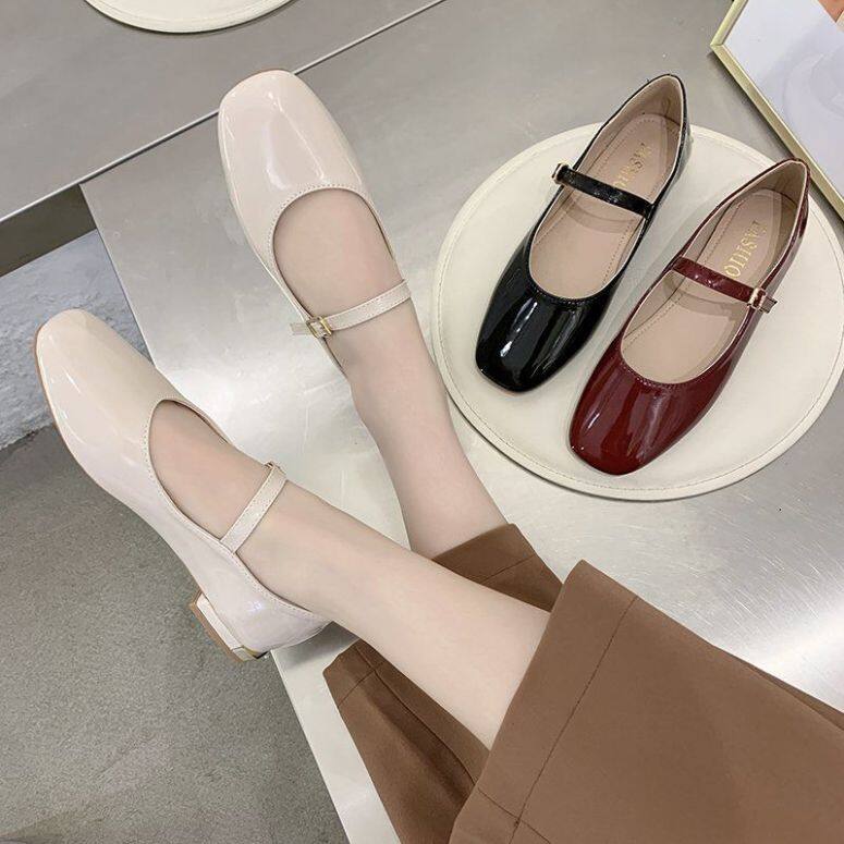 Vintage Mary Janes Giày Cao Gót Nữ Giày Nữ Giày Nữ Giày Đi Học Giày Búp Bê Cho Nữ Giày Đế Bằng Ba Lê Cho Nữ Giảm Giá 090144 giá rẻ