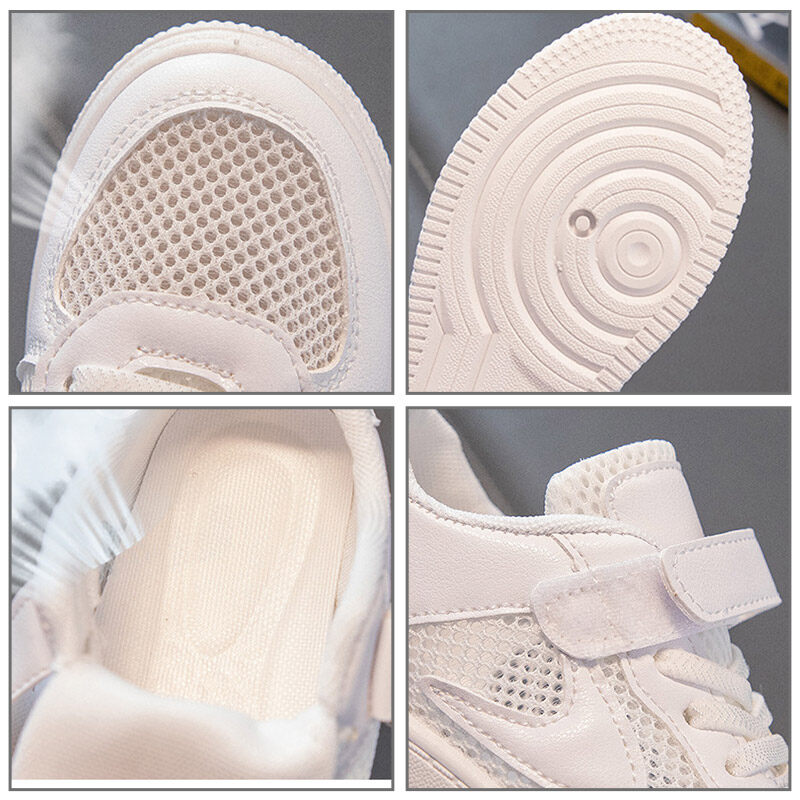 Giày trắng nhỏ thiếu nhi o'kady Giày lưới Giày học sinh trắng cho bé gái giày thể thao