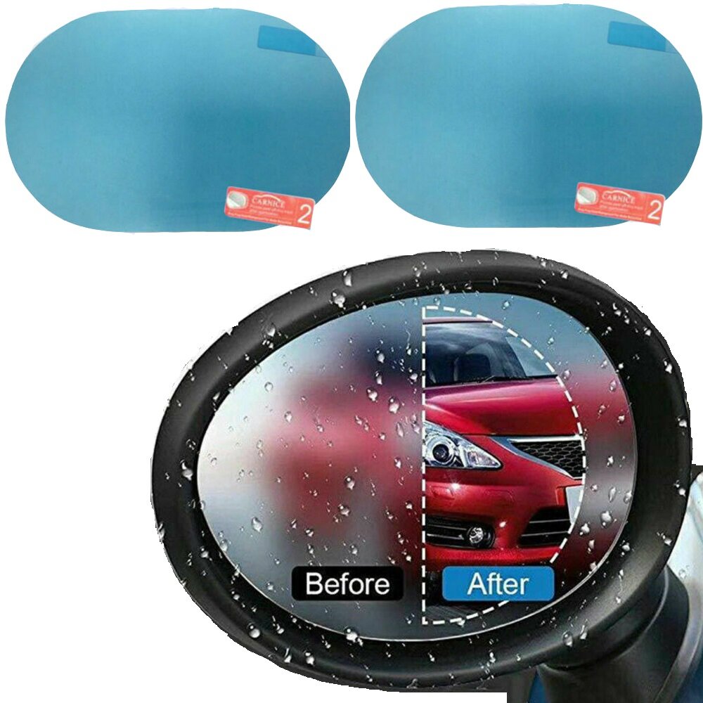 [BHKASDI] 2 Pcs Car Rearview Mirror HD Protective Film Cover Anti-Fog Rainproof 10*14.5cm