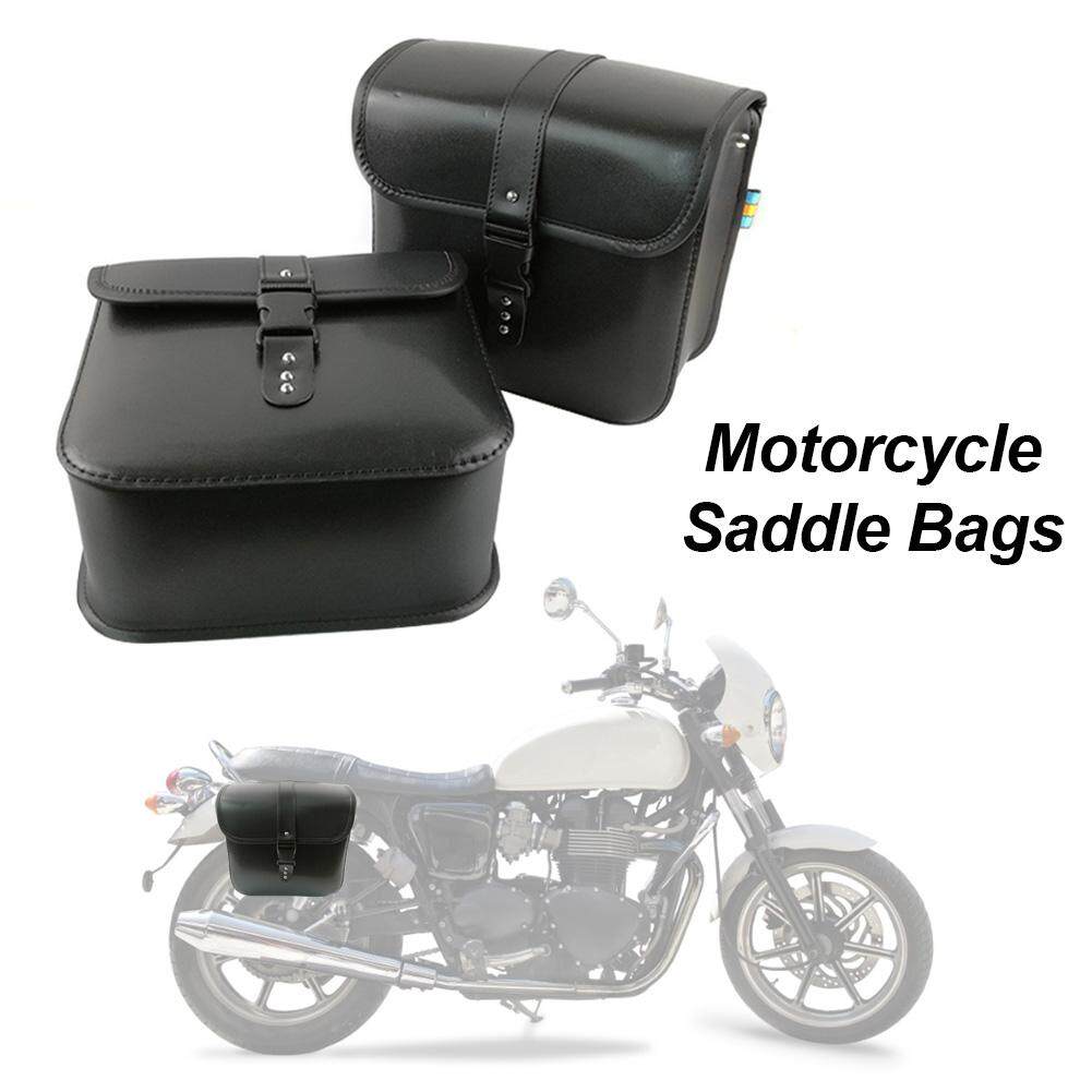 กระเป๋าอานจักรยานยนต์อเนกประสงค์PU Leather Saddlebagsอุปกรณ์มอเตอร์ไซค์สำหรับHonda Shadow Suzuki