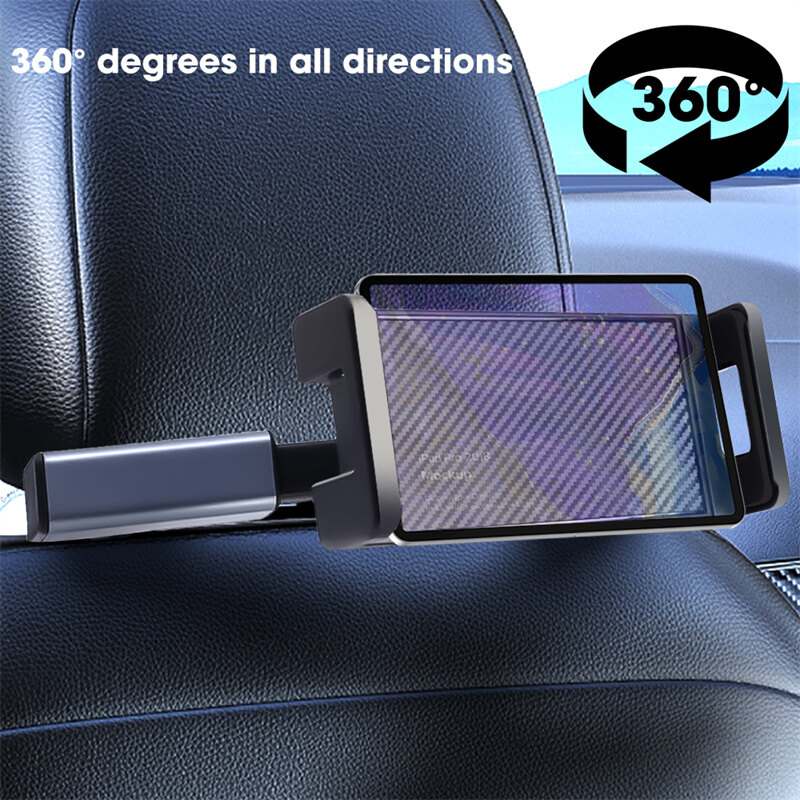 Universal Car Back Seat Phone Holder Rotatable Auto Headrest Bracket Support Compatible with iPad Pro Air 4.7-12.5inch Tablet Holders