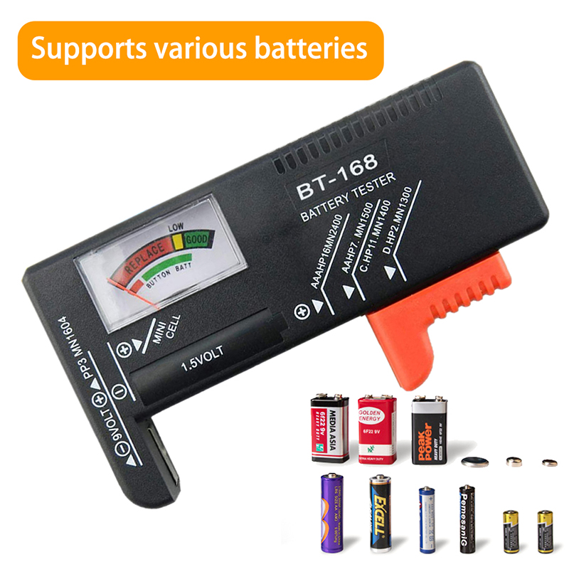 1 cái BT-168D pin kỹ thuật số điện dung công cụ Chẩn đoán Máy thử Pin Màn hình LCD kiểm tra AAA AA Pin đồng xu phổ Tester