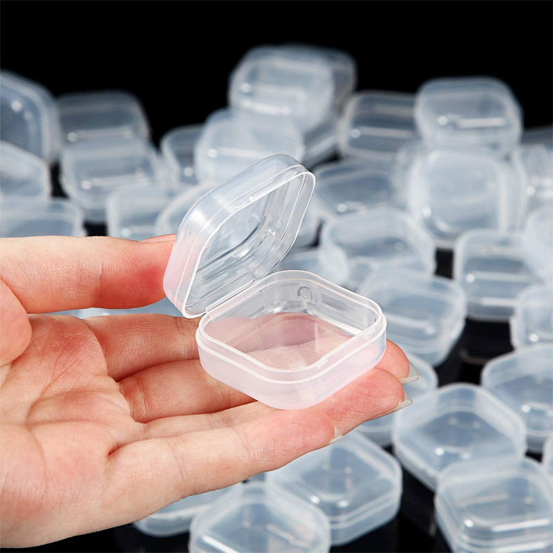 1-20 Chiếc Hộp Nhỏ Hộp Nhựa Trong Suốt Hình Vuông Hộp Đựng Trang Sức Hộp Đựng Hoàn Thiện Hộp Đựng Đóng Gói Cho Hoa Tai