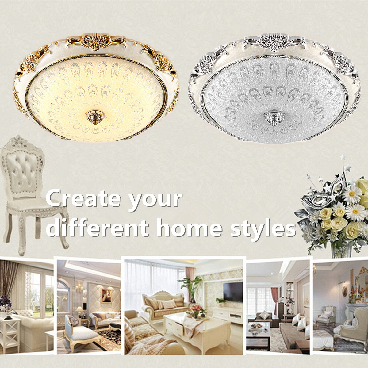 Đèn trần Led pha lê Châu Âu, Đèn Led phòng ngủ, đèn trần phòng khách, ban công lối đi phòng ăn