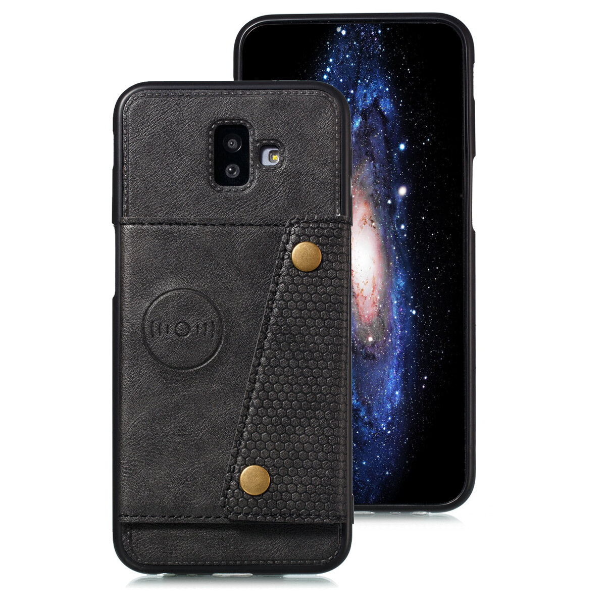 Cho Samsung J6 + & j6plus da trường hợp nhiều Folio lật Bìa Wallet trở lại trường hợp vỏ, có thể làm việc với gắn trên xe hơi, ẩn thẻ tín dụng ID khe giữ, retro nút kim loại clasp, đứng hỗ trợ